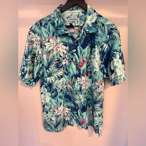 Tommy Bahama Men's Hawaiian Blue Green Shirt